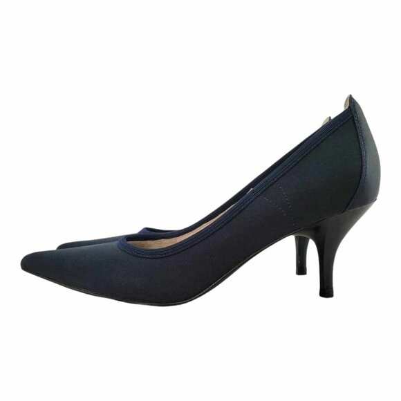 Tahari Dottie Stretch Pump Women's Sz 5.5M - Navy Blue - Picture 4 of 11